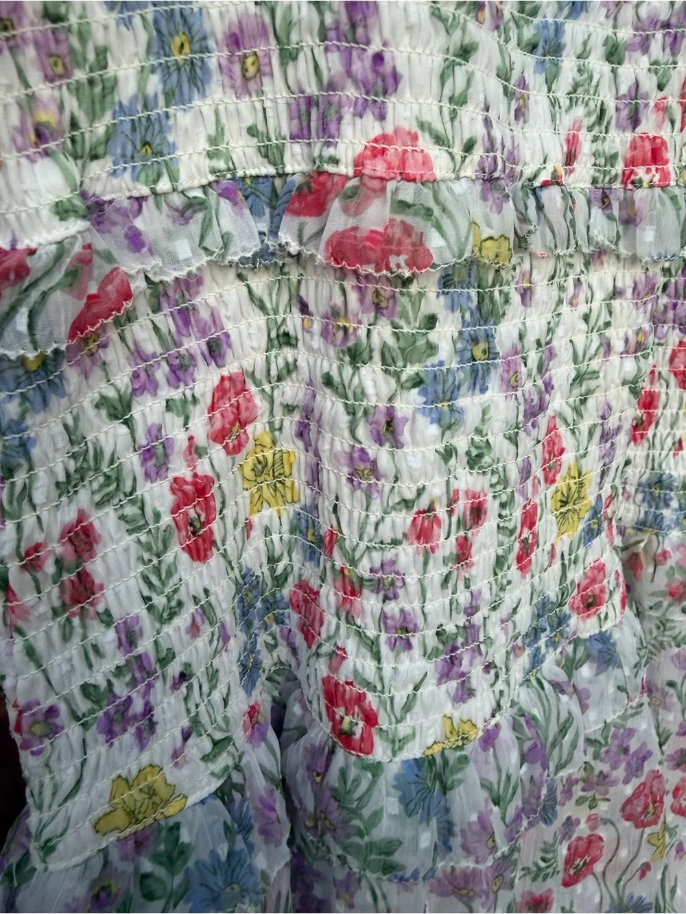 SAYLOR Maxi Dress LEANNA FLORAL DRESS Smocked Sundress Tiered white chic boho